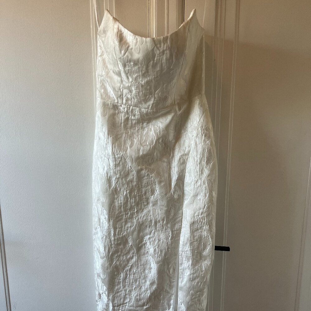 Jenny Yoo Marilyn Mid-Length Little White Wedding Dress, size 6